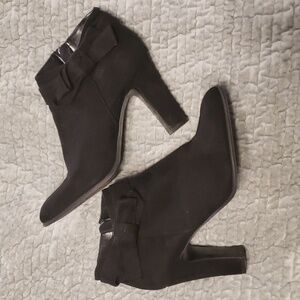 Black suede booties